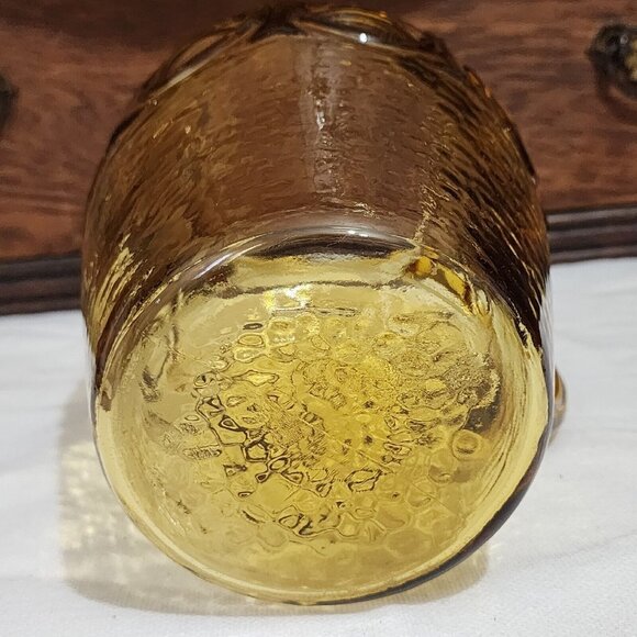 Anchor Hocking Heritage Hill Honey Gold Pitcher 2qt Ice Lip amber honeycomb 9" - Picture 5 of 9